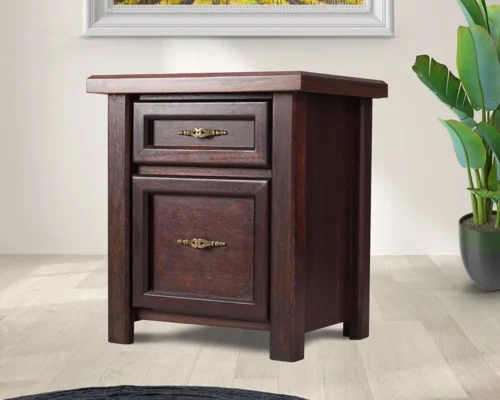 Wooden Two Drawer Pedestal