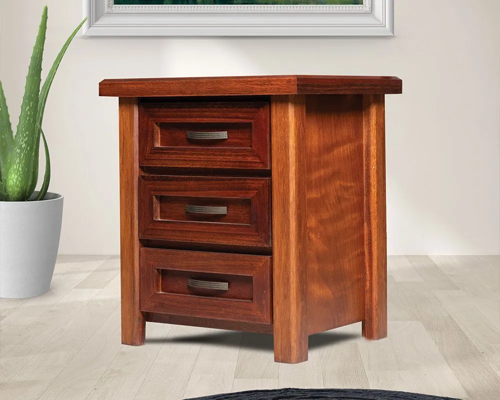 Three Drawer Wooden Pedestal