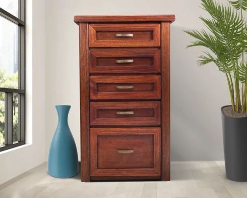 Five Drawer Wooden Tallboy